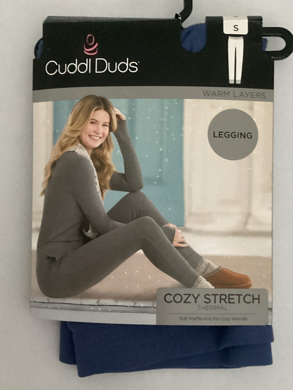 Cuddl Duds Cozy Stretch Thermal Leggings - Blue Haze